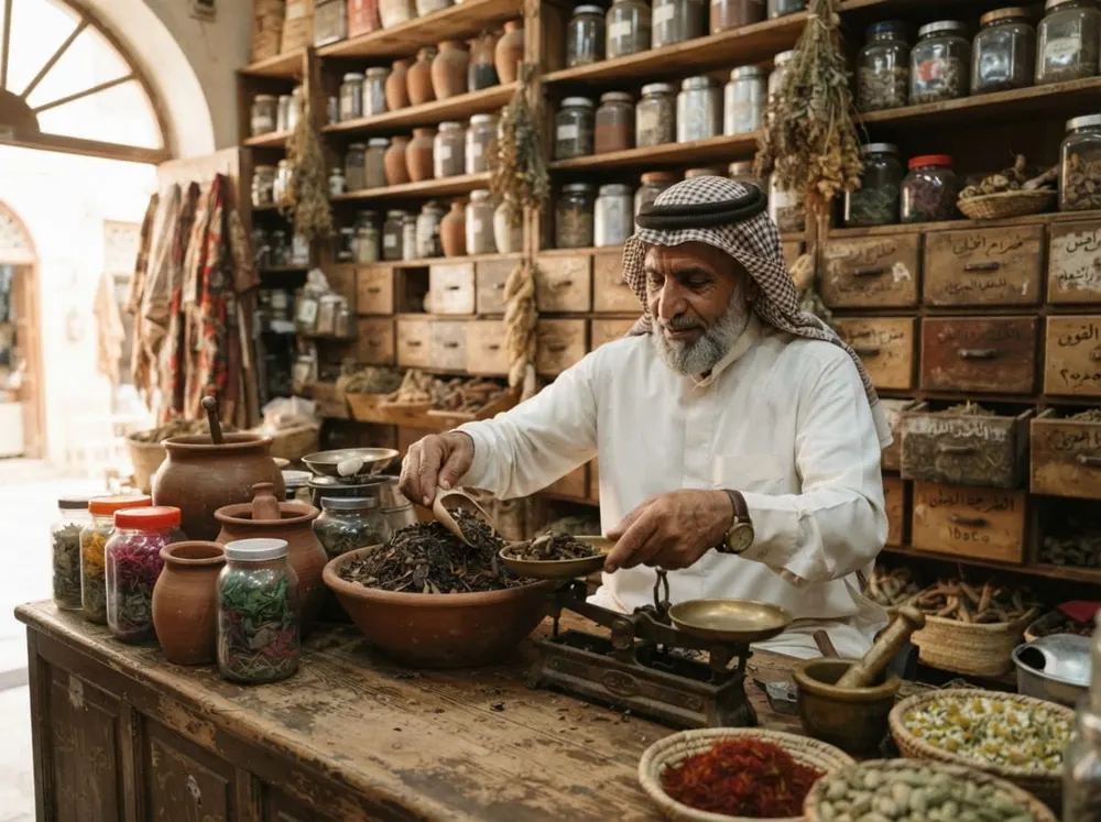 عطّار تقليدي بين الأعشاب والتوابل