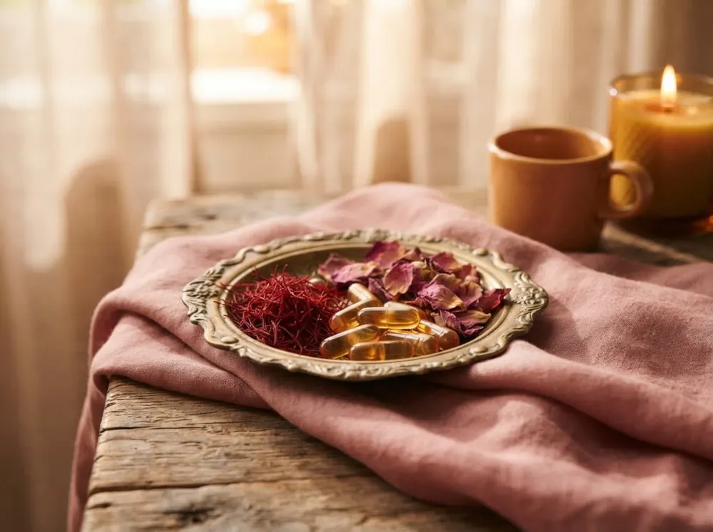 زعفران وبتلات ورد